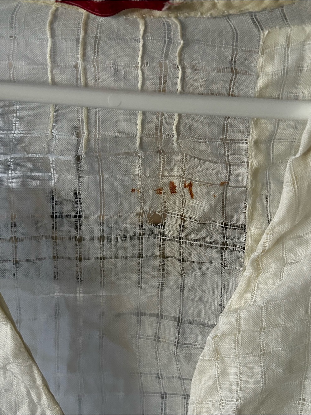 1930’s 1940’s Antique Cotton Lingerie Day Dress Sz M Cream MOP Buttons - Fair - Picture 9 of 12